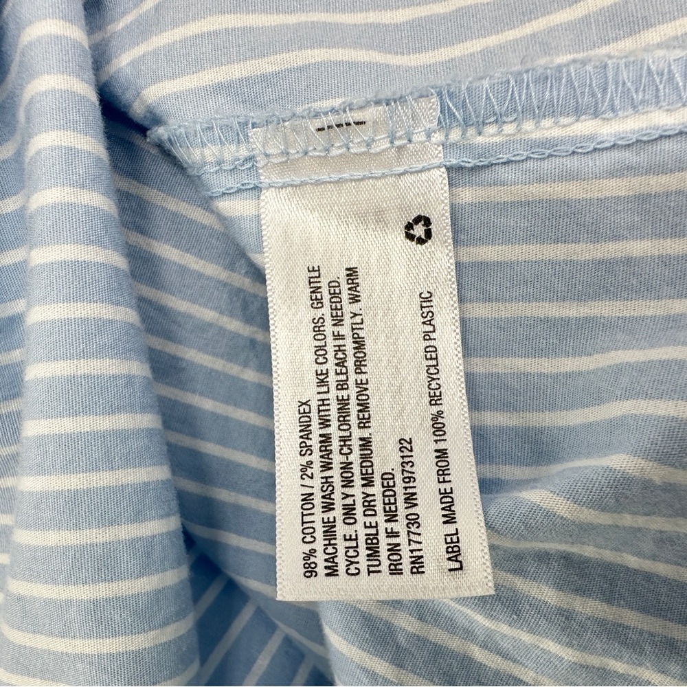 Ava & Viv Light Blue Striped Button Up Shirt Top Womens Plus Size 4X‎ Stretch - Picture 6 of 9